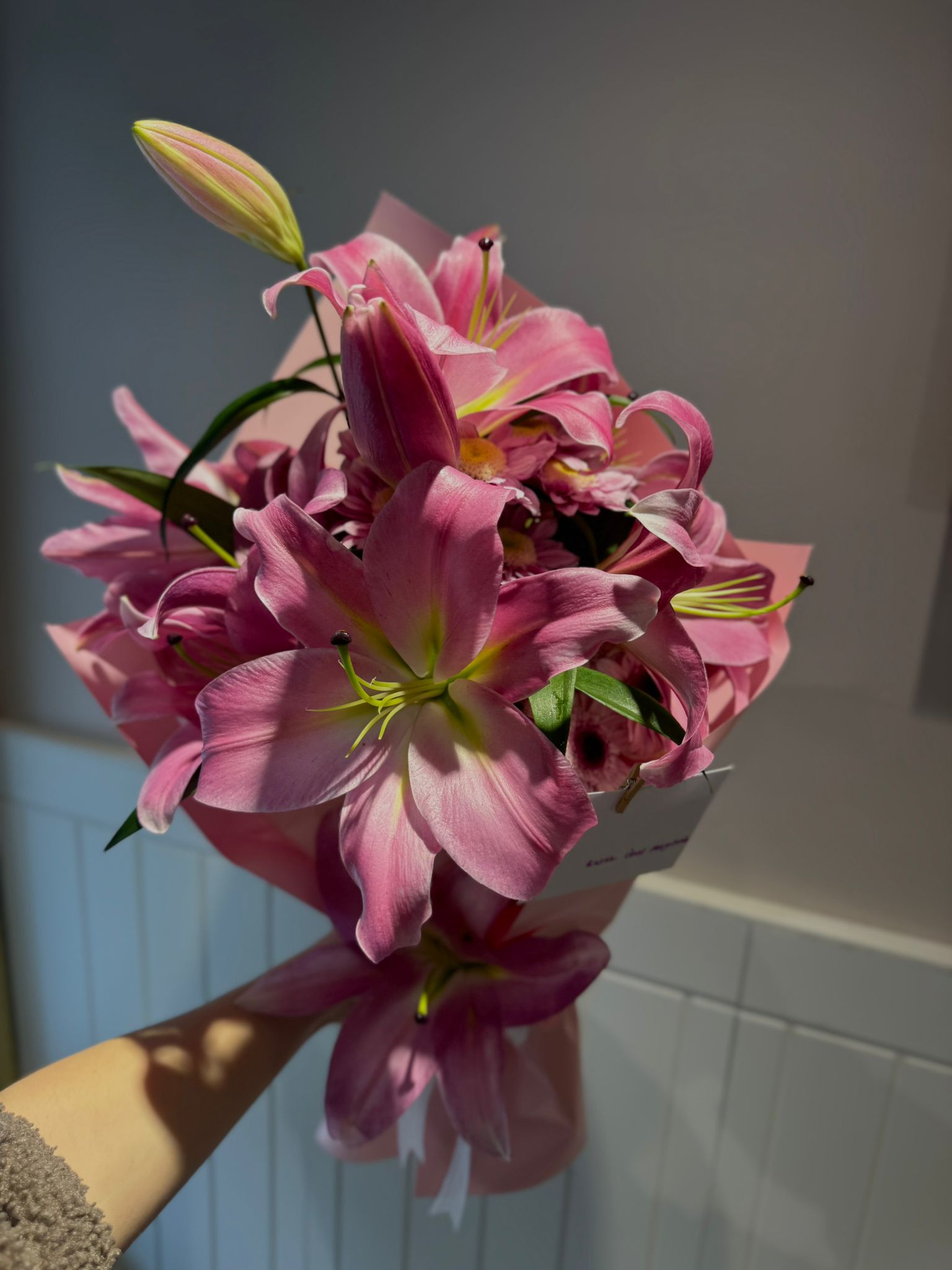 Pembe Lilyum Buketi 4